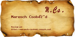 Maresch Csobád névjegykártya
